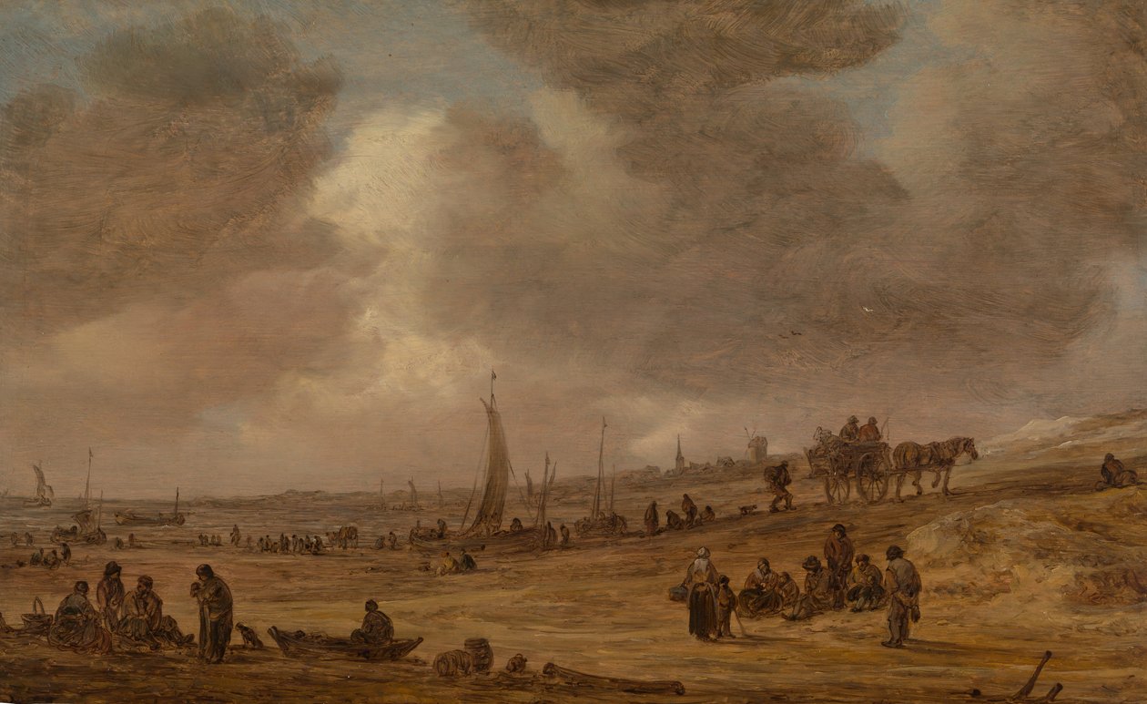 Balıkçı Teknelerinin Olduğu Bir Plaj, muhtemelen 1653. by Jan Josephsz van Goyen