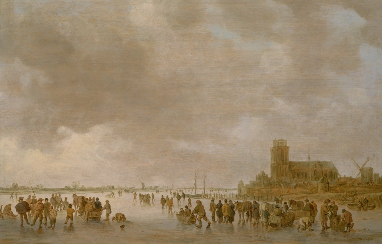 Buzda Paten Yapan Figürlerle Bir Kış Manzarası by Jan Josephsz van Goyen