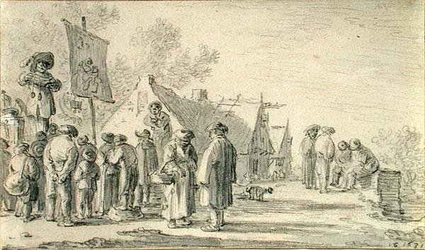 Bir köy sahnesi by Jan Josephsz van Goyen