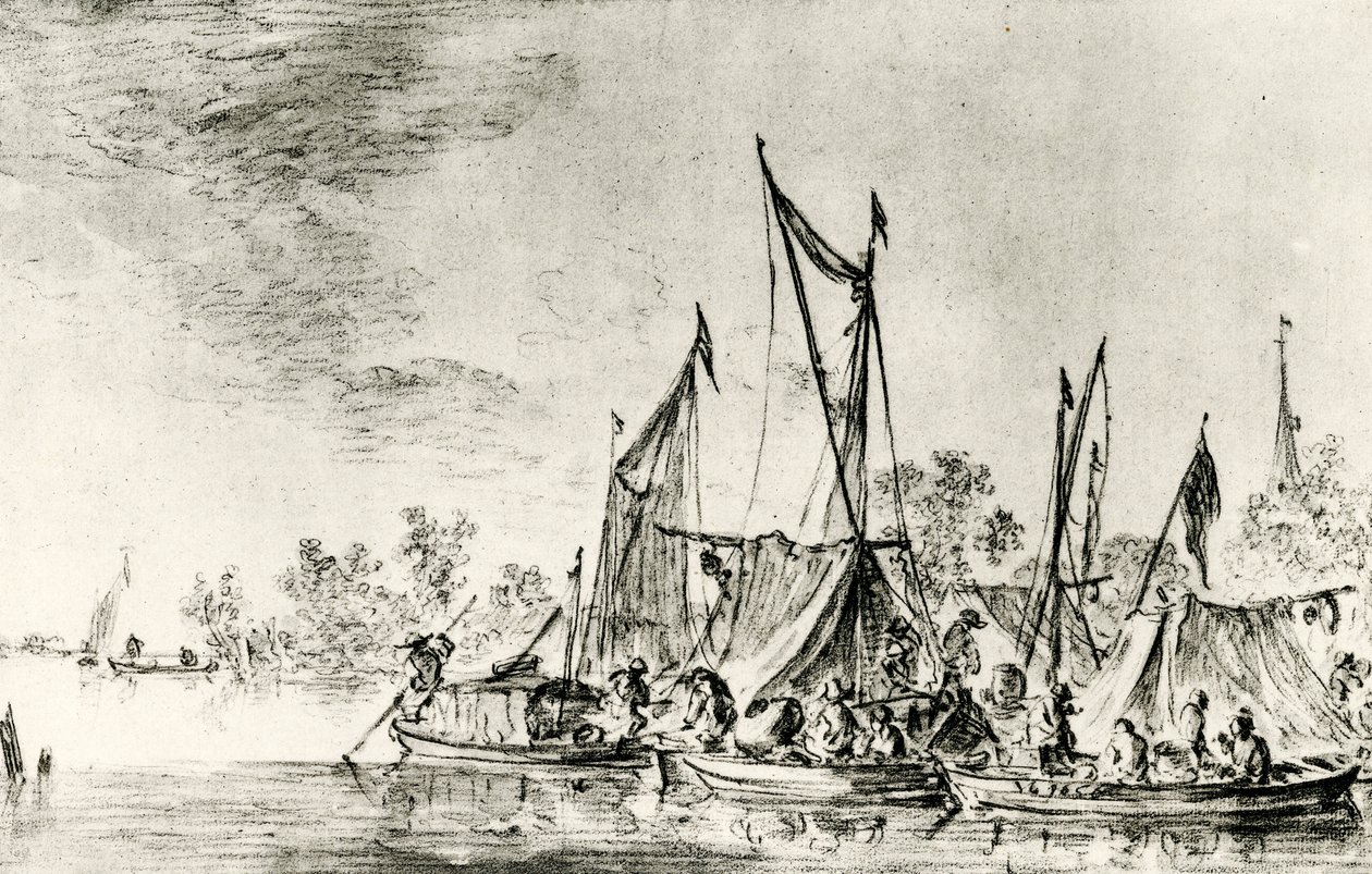 Hollanda kanal manzarası by Jan Josephsz van Goyen
