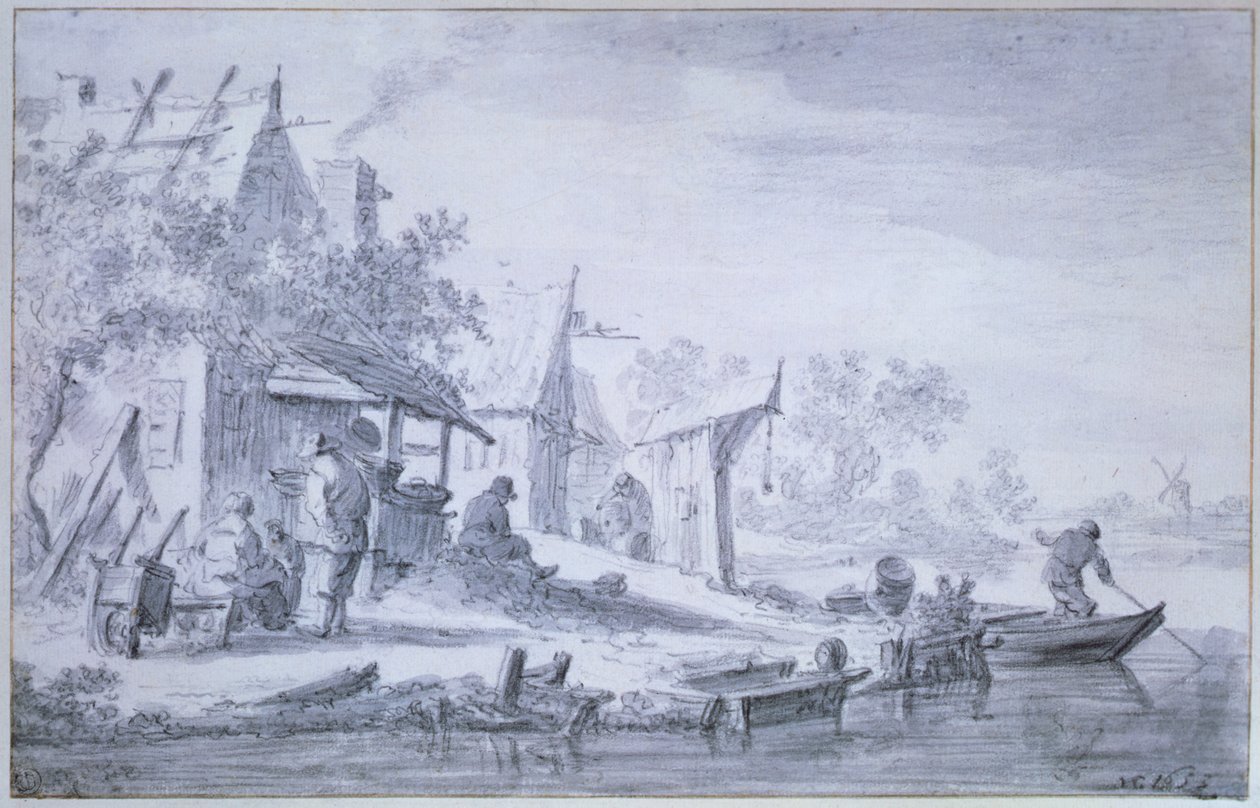 Balıkçı köyü by Jan Josephsz van Goyen