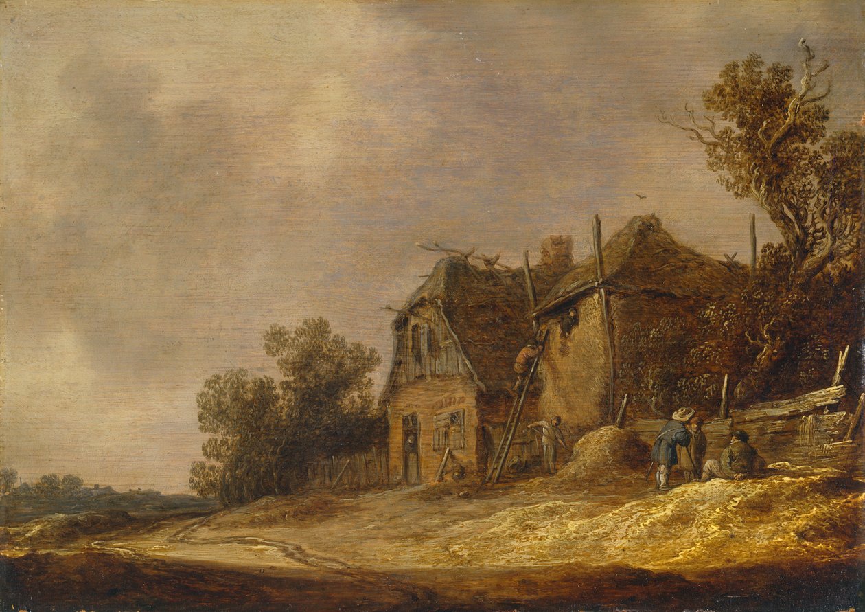 Kulübe ve Ahırlı Manzara by Jan Josephsz van Goyen
