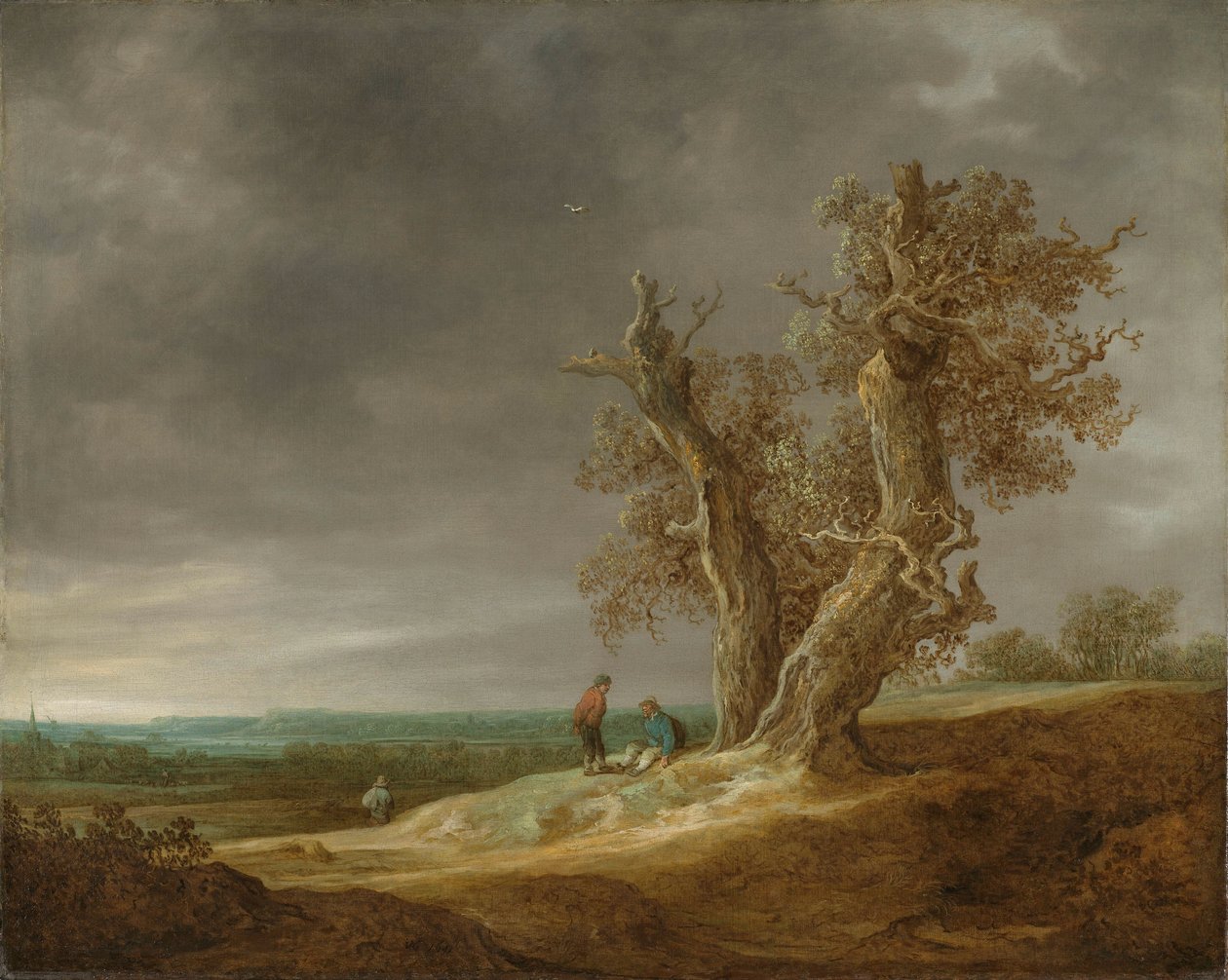 İki Meşe ile Peyzaj by Jan Josephsz van Goyen