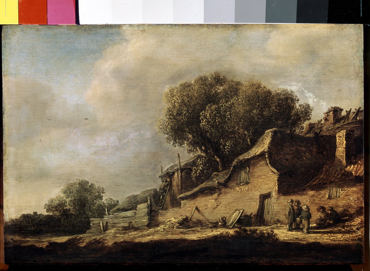 ""Paysage a la chaumiere et au chene"" (Köylü Kulübesi ve meşe ile manzara) Tablo Jan Jozefsz van Goyen (1596-1656) 1634 Dim. 87x105 cm Ermitaj Müzesi, Sankt Petersburg by Jan Josephsz van Goyen