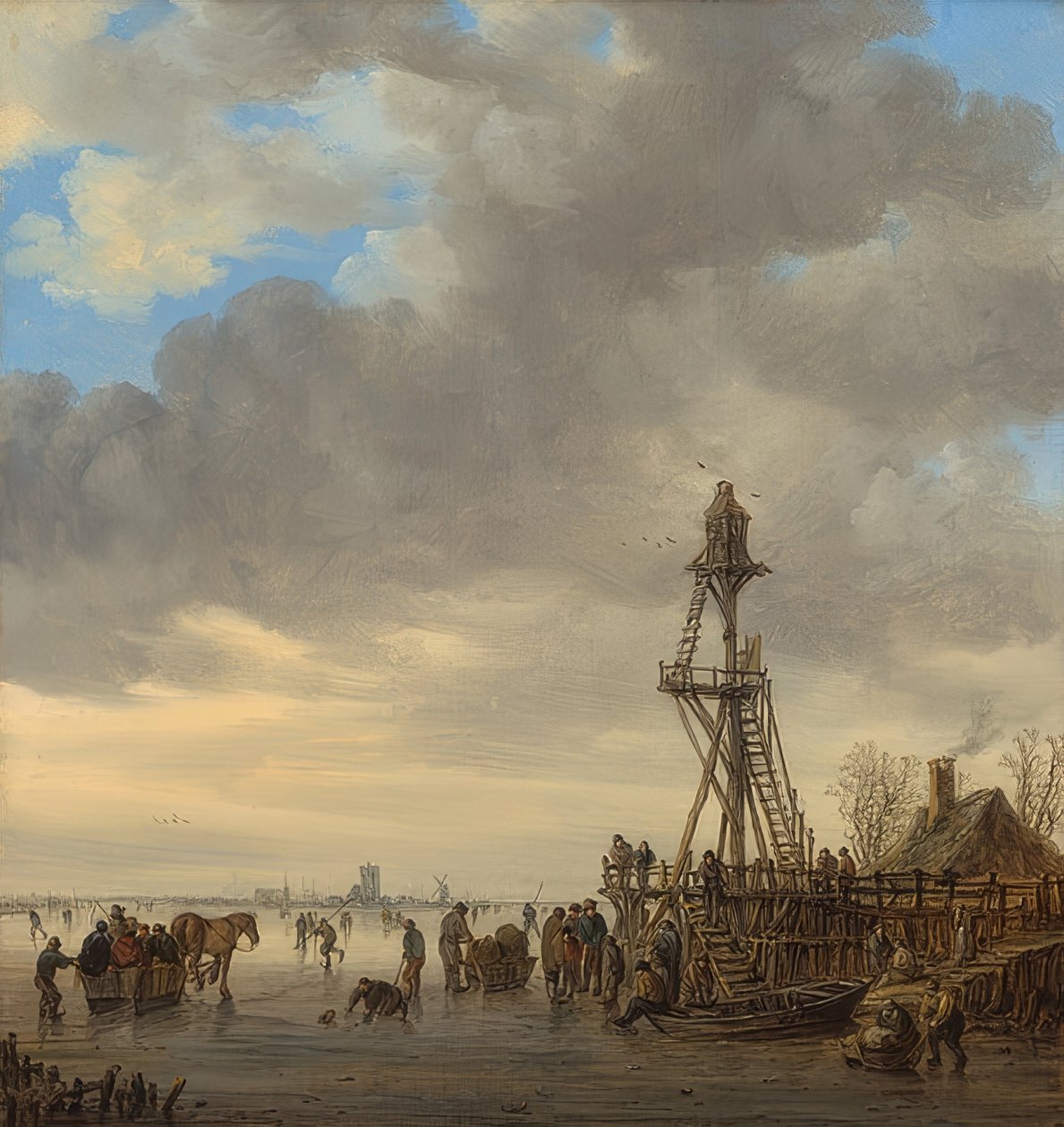 Gözetleme kulesi olan kış manzarası. 1646 by Jan Josephsz van Goyen