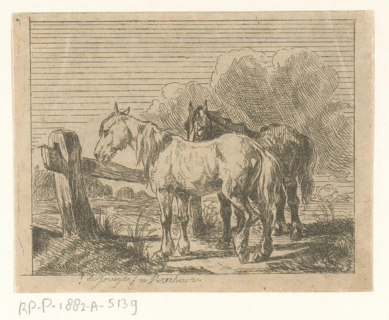 İki atlı mera by Jan Karel Jacob de Jonge