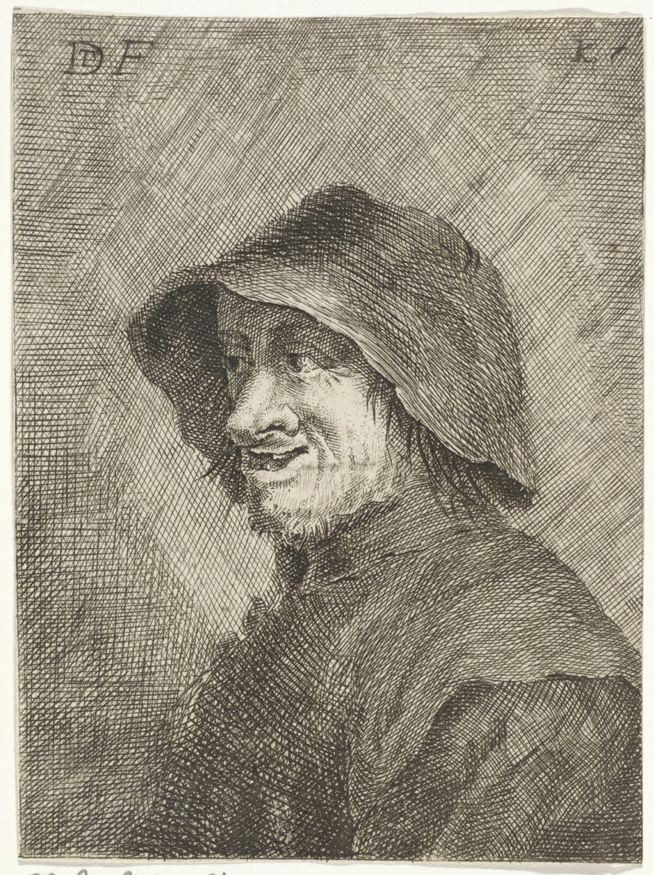 Sola başında şapkalı çiftçi by Jan Lauwryn Krafft (I)