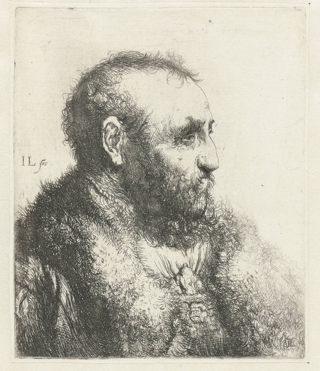 Kürk mantolu yaşlı bir adamın büstü by Jan Lievens