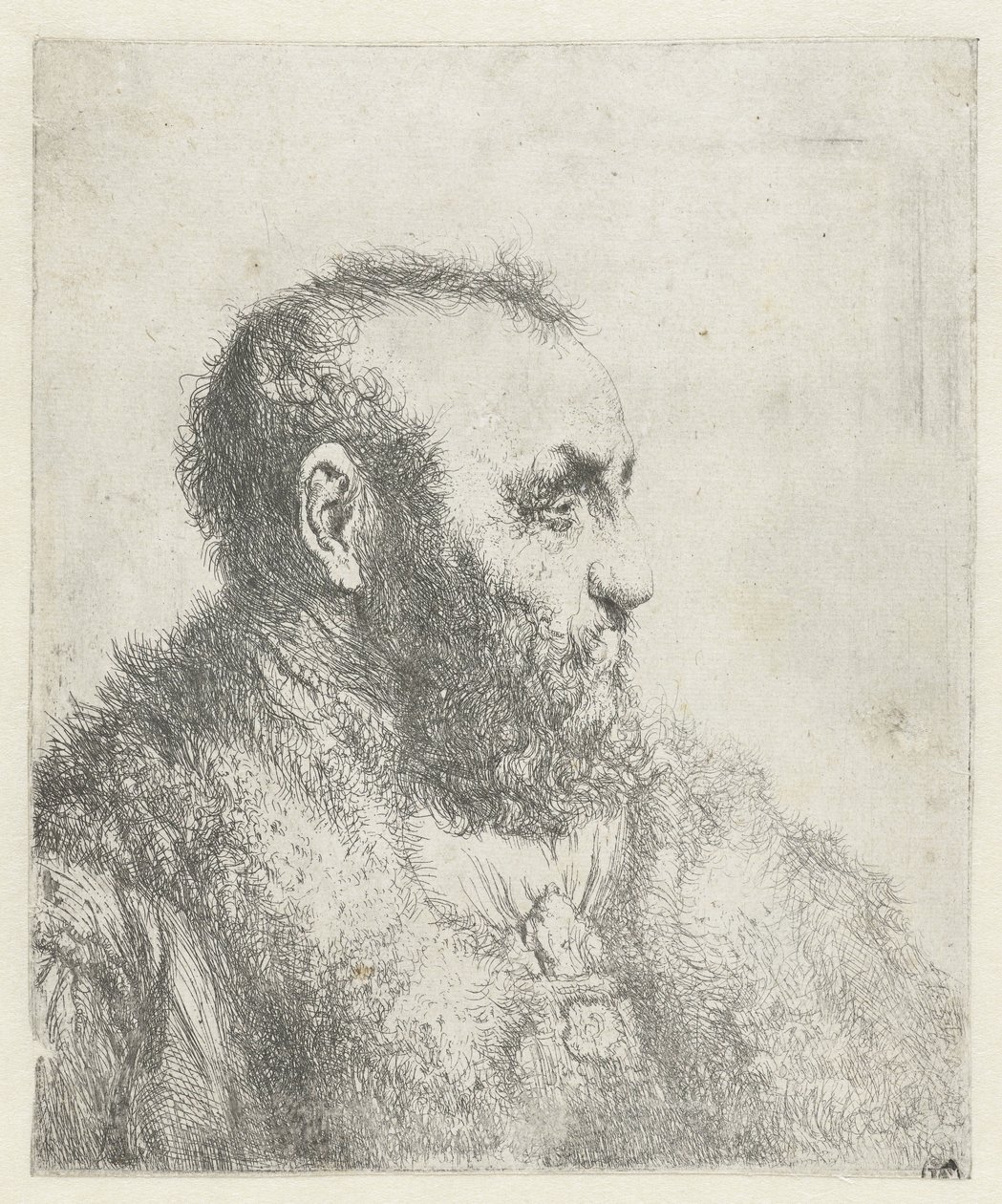 Kürk mantolu yaşlı bir adamın büstü by Jan Lievens