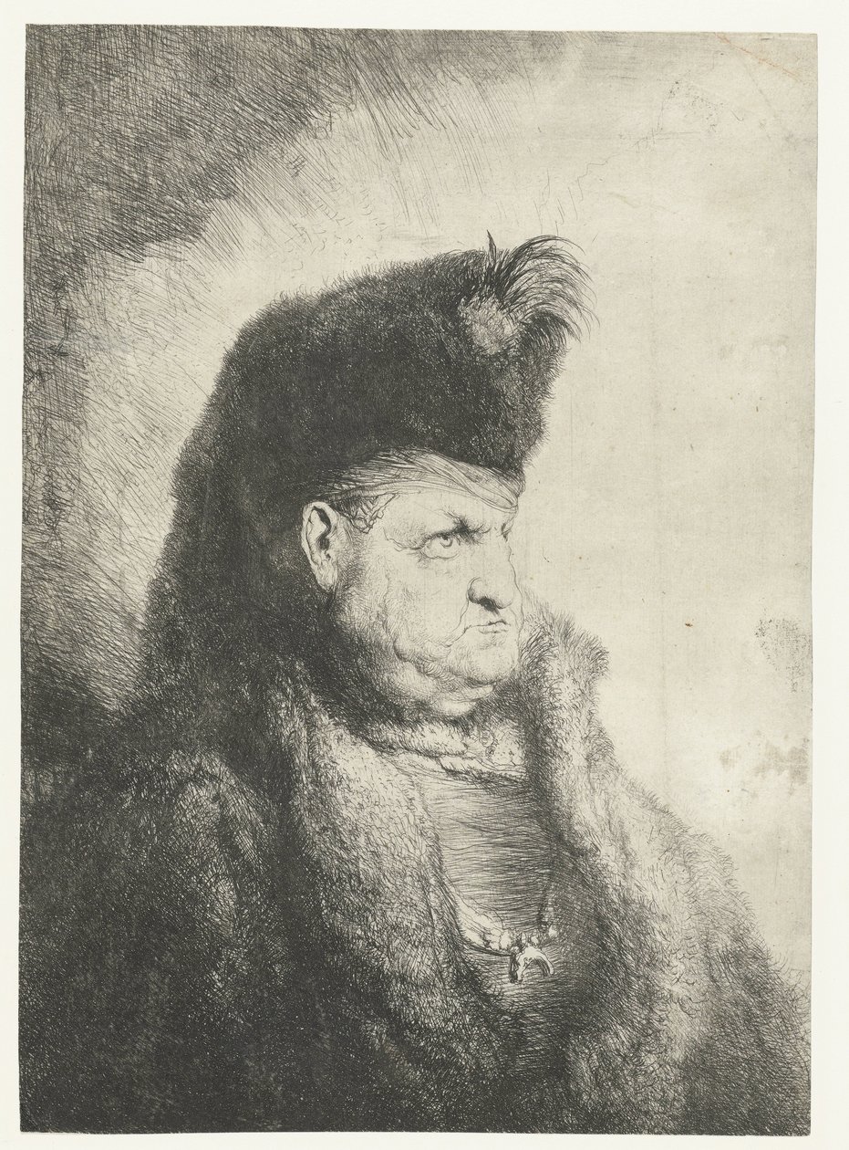 Kürk Şapkalı Doğulu Büstü by Jan Lievens