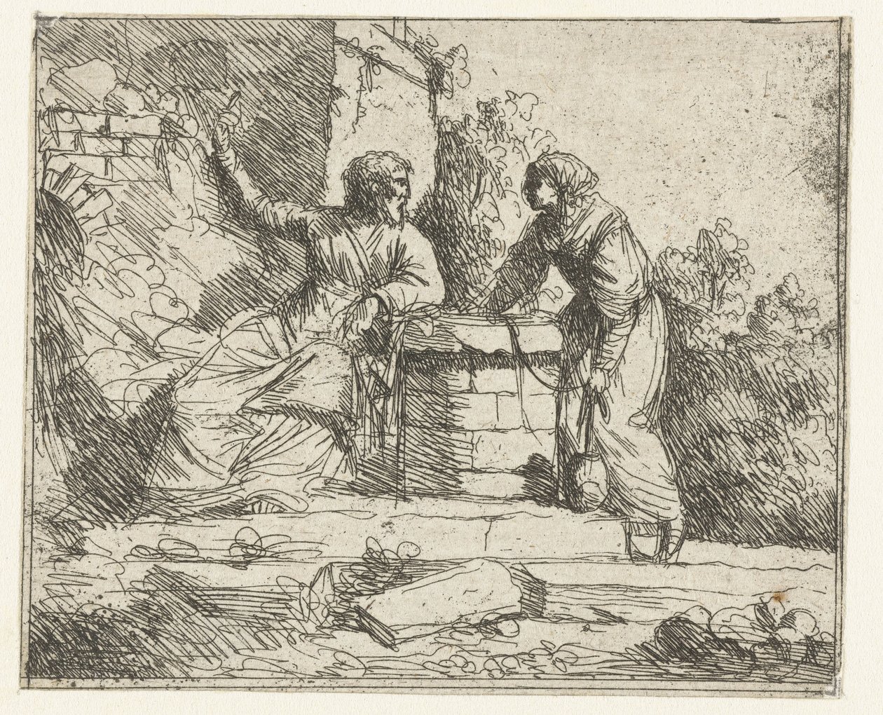 İsa ve Samiriyeli Kadın by Jan Lievens