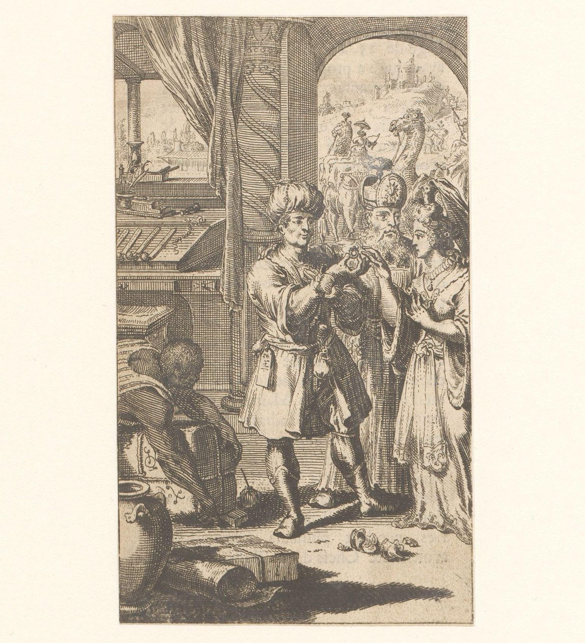 Muhammed ve Chadja arasındaki evlilik by Jan Luyken (possibly)