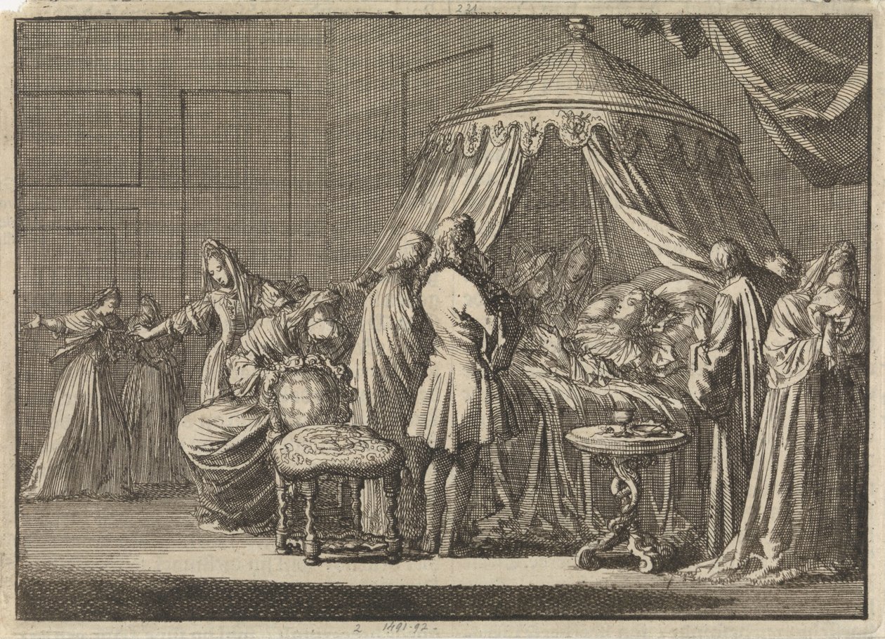 İngiltere Kraliçesi II. Mary Stuart'ın ölümü, 1695 by Jan Luyken
