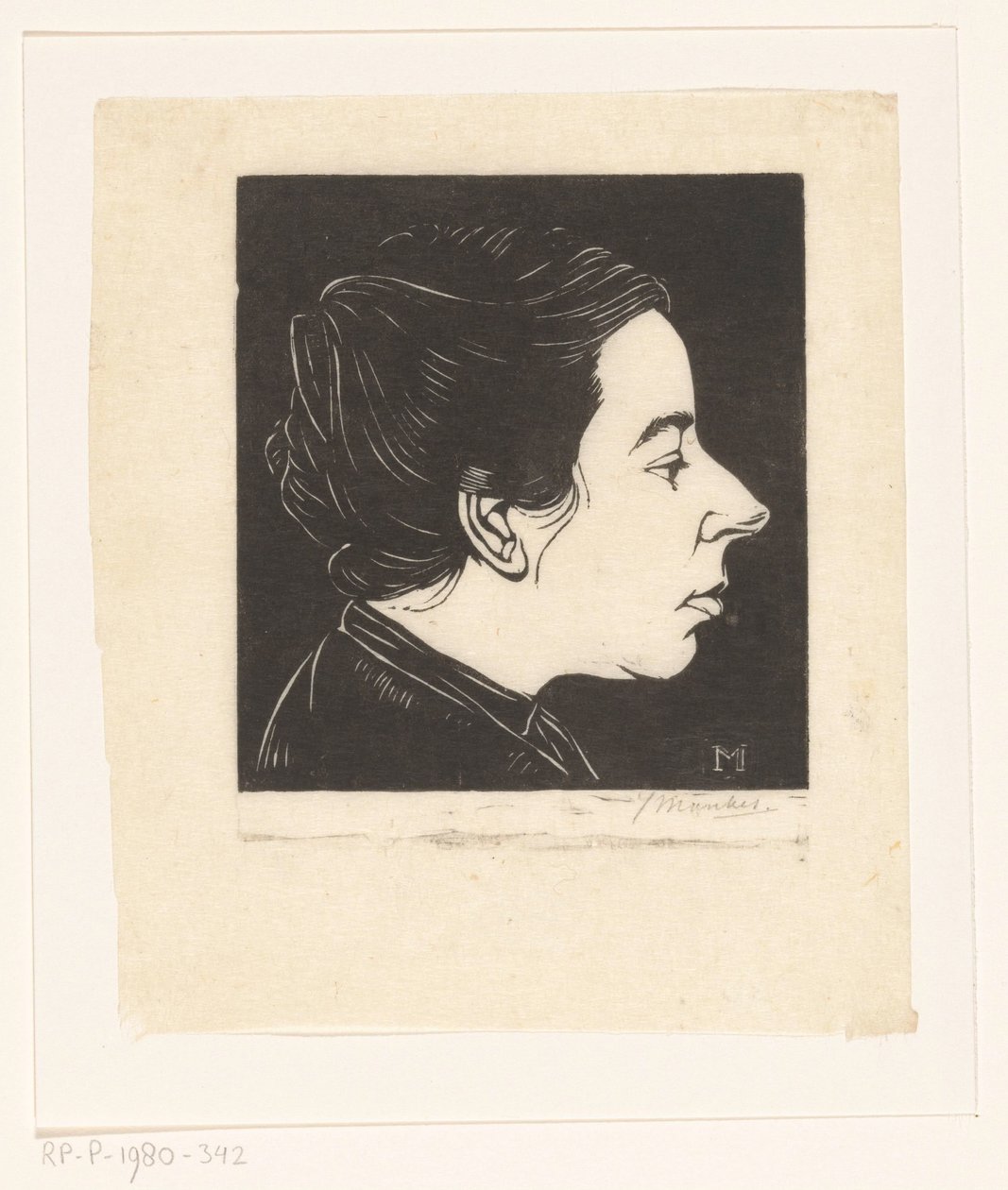 Anne Zernike'nin Portresi by Jan Mankes (signed by artist)