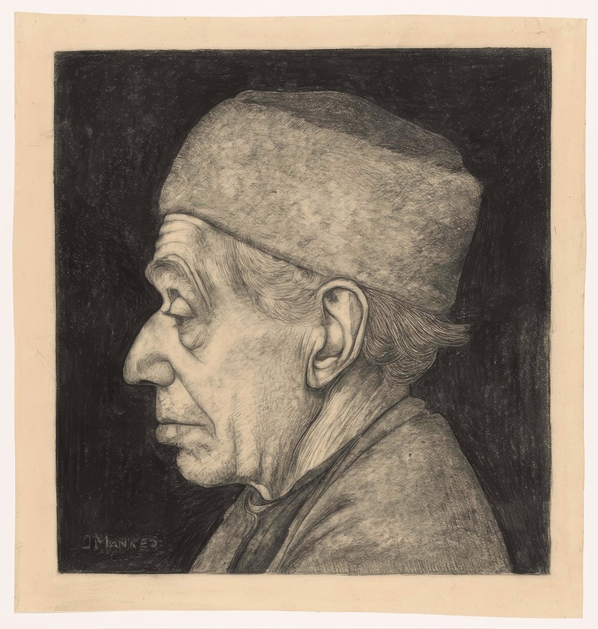Douwe, soldaki profilde by Jan Mankes