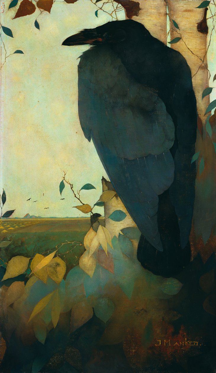 Huş Ağacında Kuzgun by Jan Mankes