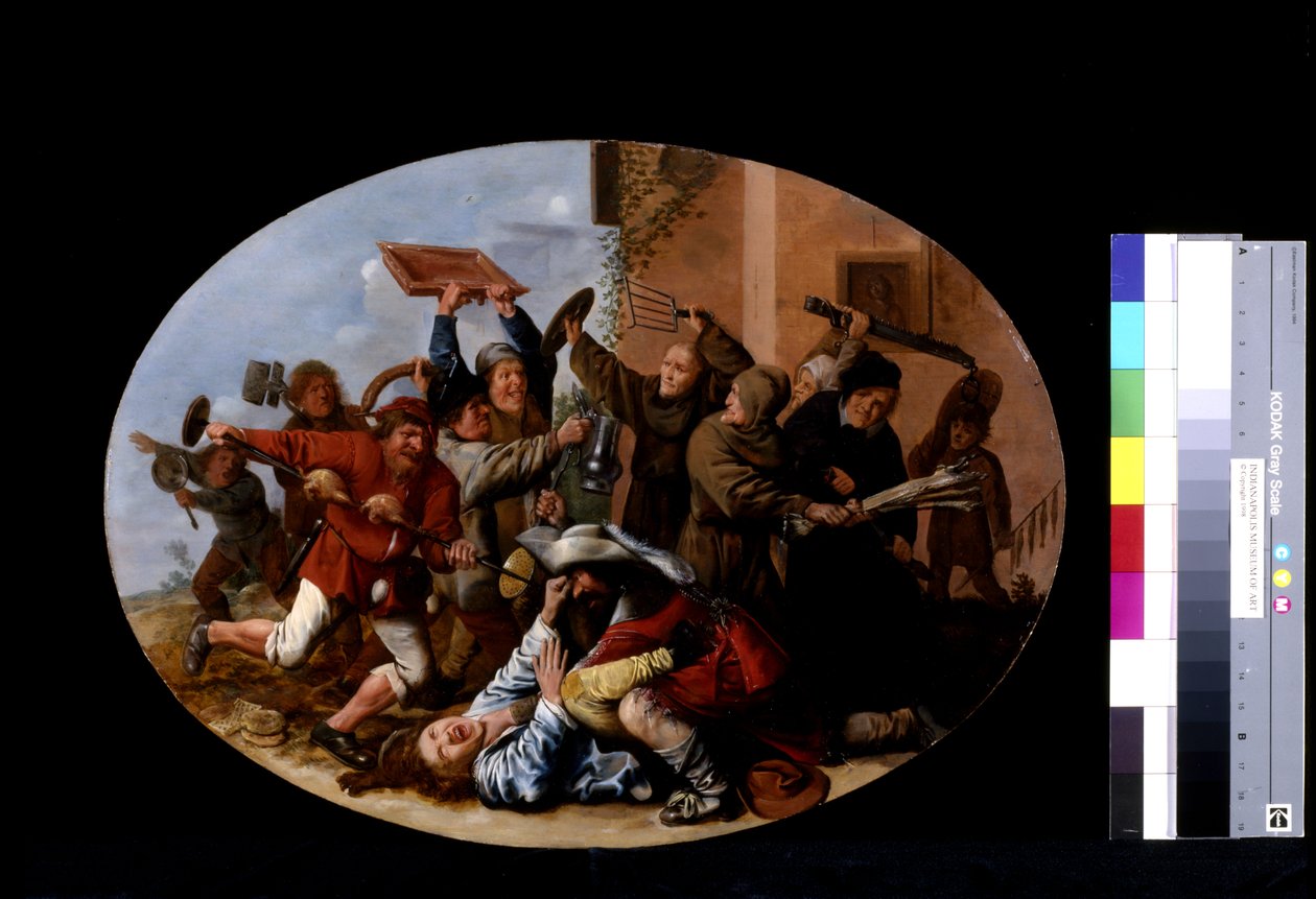 Karnaval ve Lent Arasındaki Savaş (ahşap üzerine yağlı boya) by Jan Miense Molenaer