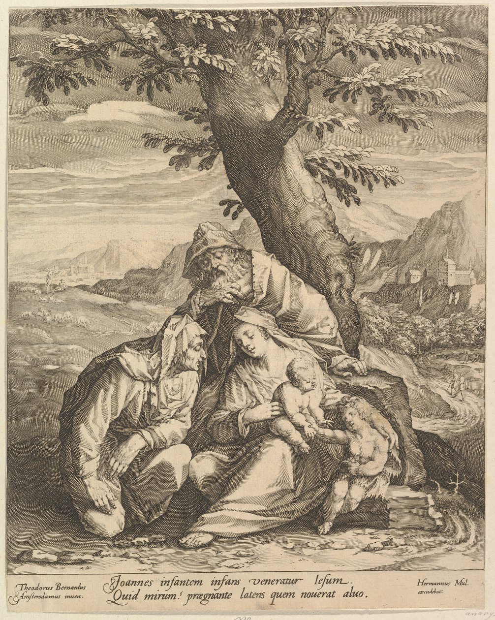 Aziz Elizabeth ve Vaftizci Yahya ile Kutsal Aile, 1588. by Jan Muller