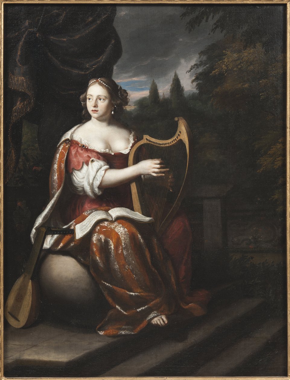 Femme jouant de la harpe - Mijtens (Meytens), Martin van, Elder (1648-1736) tarafından Arp Çalan Kadın. Tuval üzerine yağlıboya. Boyut : 78x60 cm. Ulusal Müze Stockholm by Jan Mytens or Mijtens