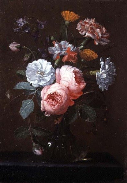 Gül, Karanfil ve Diğer Çiçeklerden Natürmort by Jan Pauwel Gillemans the Younger