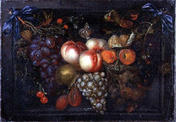 Bir Taş Niş İçinde Meyve Natürmort by Jan Pauwel the elder Gillemans