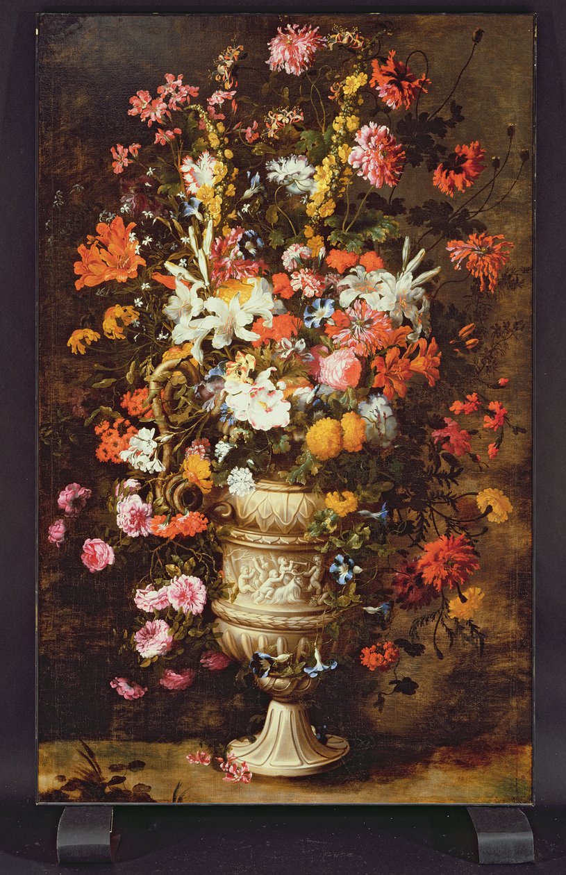 Figürlü Vazoda Çiçekler (tuval üzerine yağlı boya) by Jan Peeter Brueghel