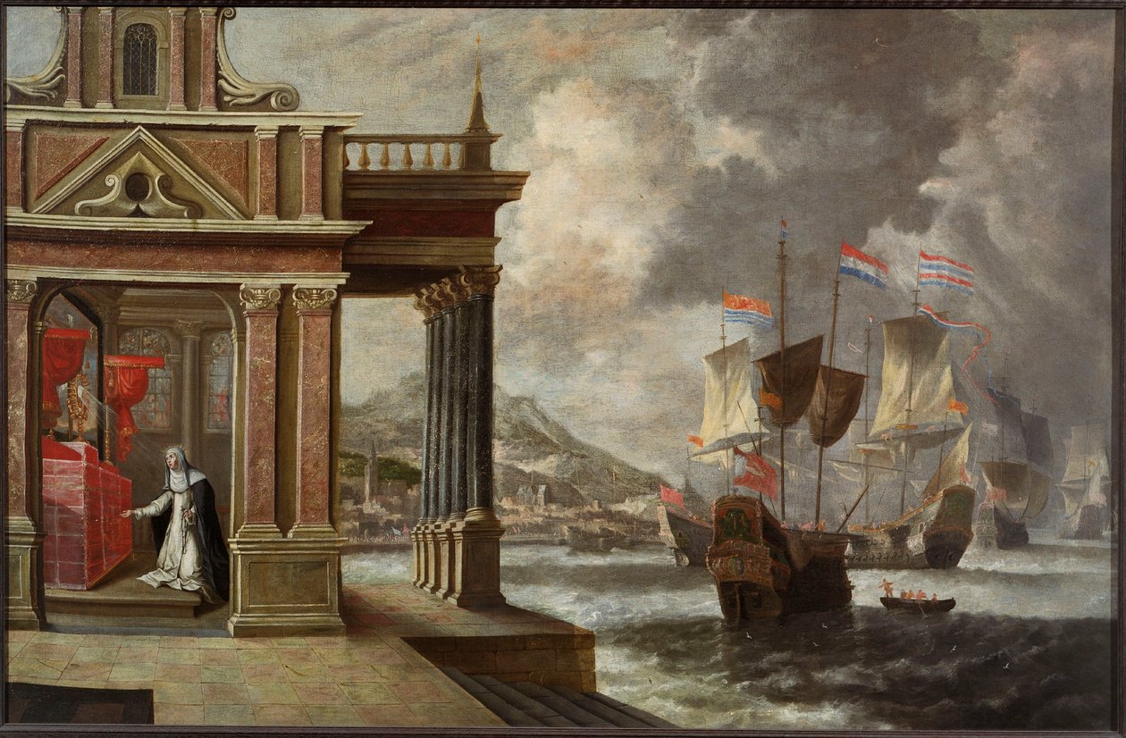 İnebahtı Savaşı: Ricci Aziz Catherine ve gemiye binme, 1671. by Jan Peeters the Elder