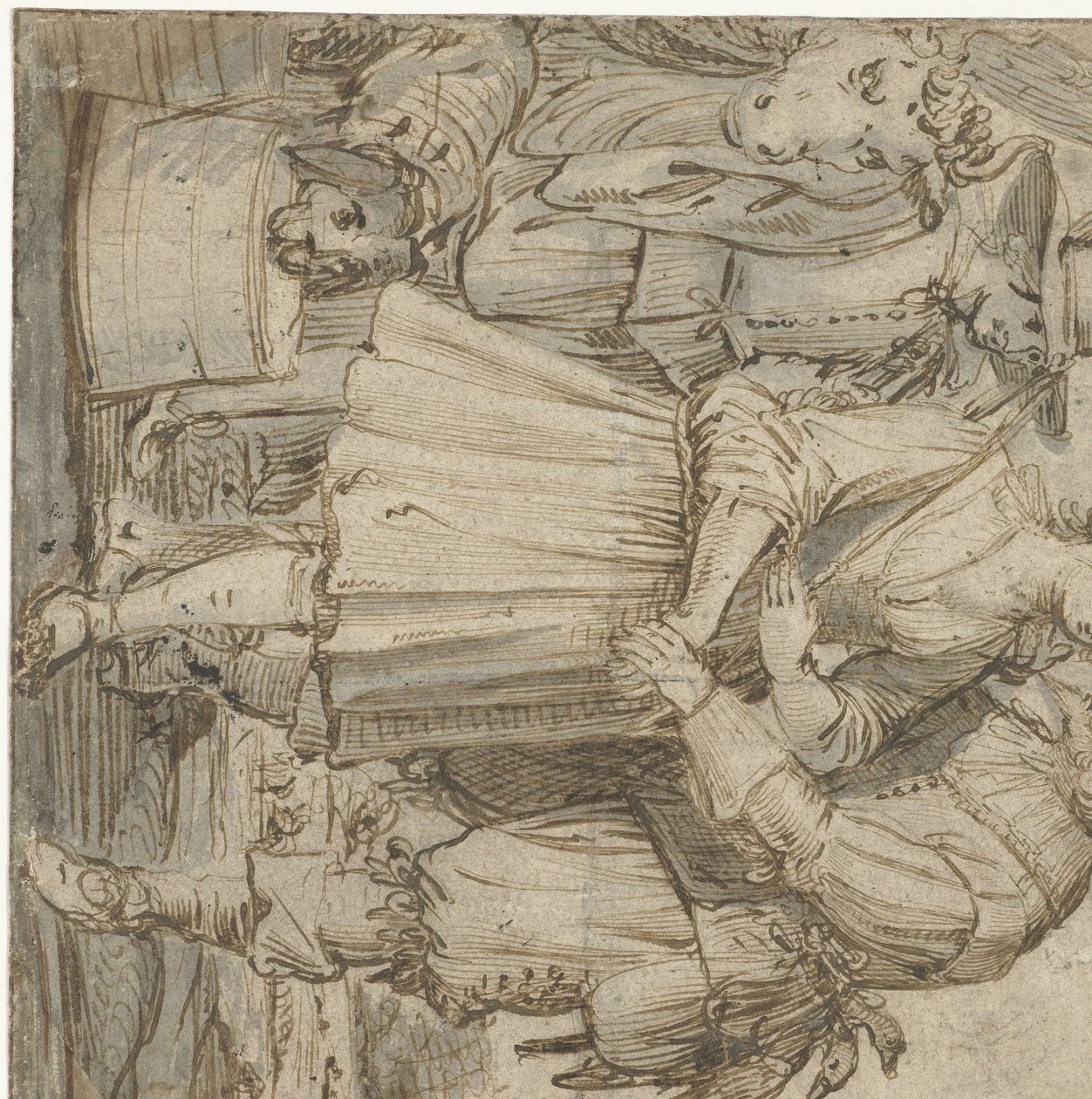 Yaşlı avcı ve genç bir kadın by Jan Philipsz. van Bouckhorst