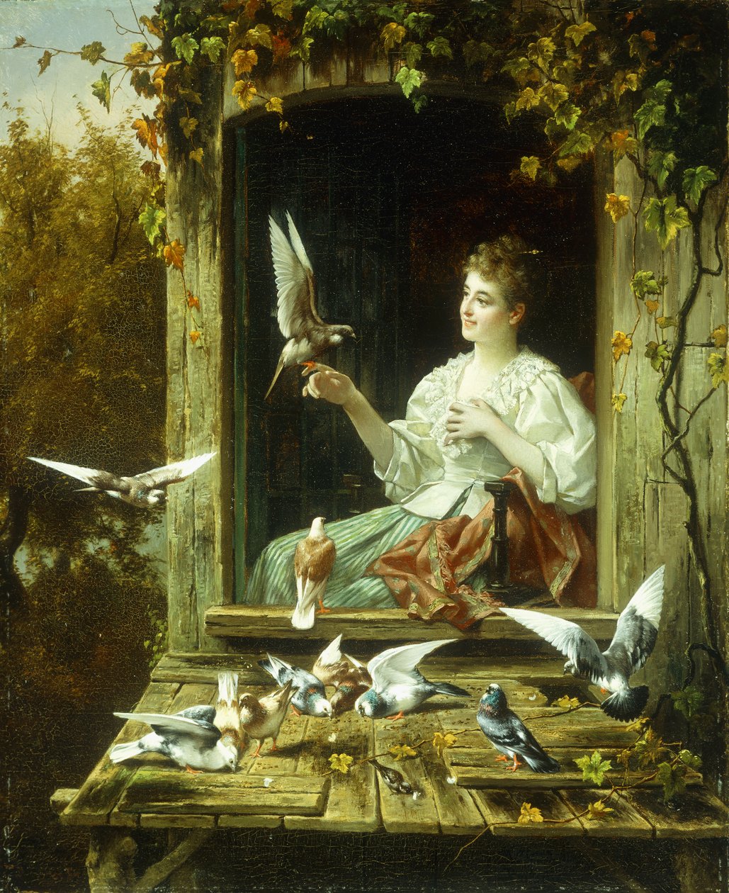 Kuşları beslemek by Jan Pieter Portielje