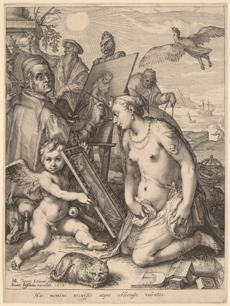 Çıplak Bir Kadını Resimleyen Sanatçı: Görsel Algı Alegorisi by Jan Pietersz Saenredam, after Hendrik Goltzius