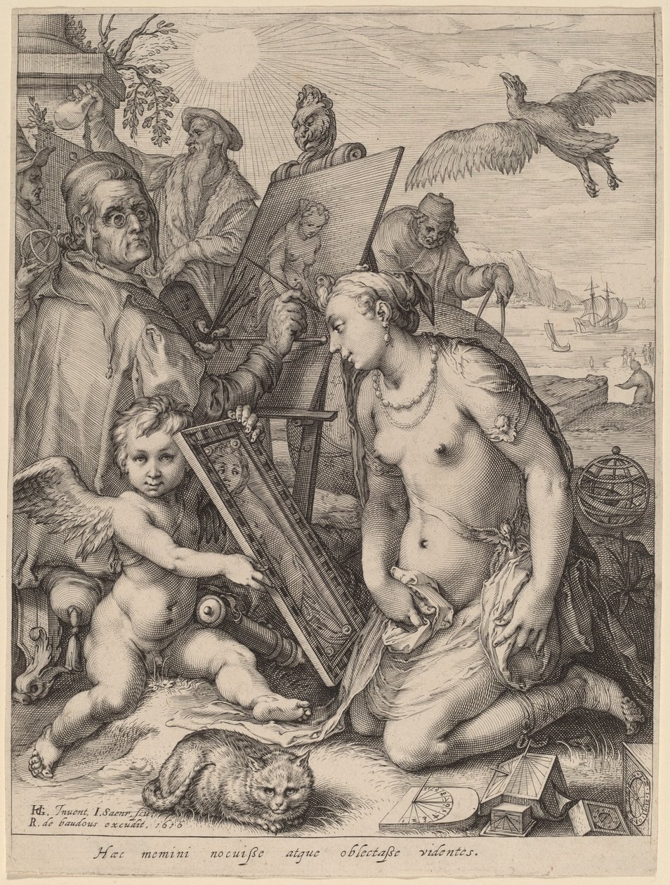 Çıplak Bir Kadını Resimleyen Sanatçı: Görsel Algı Alegorisi by Jan Pietersz Saenredam after Hendrik Goltzius