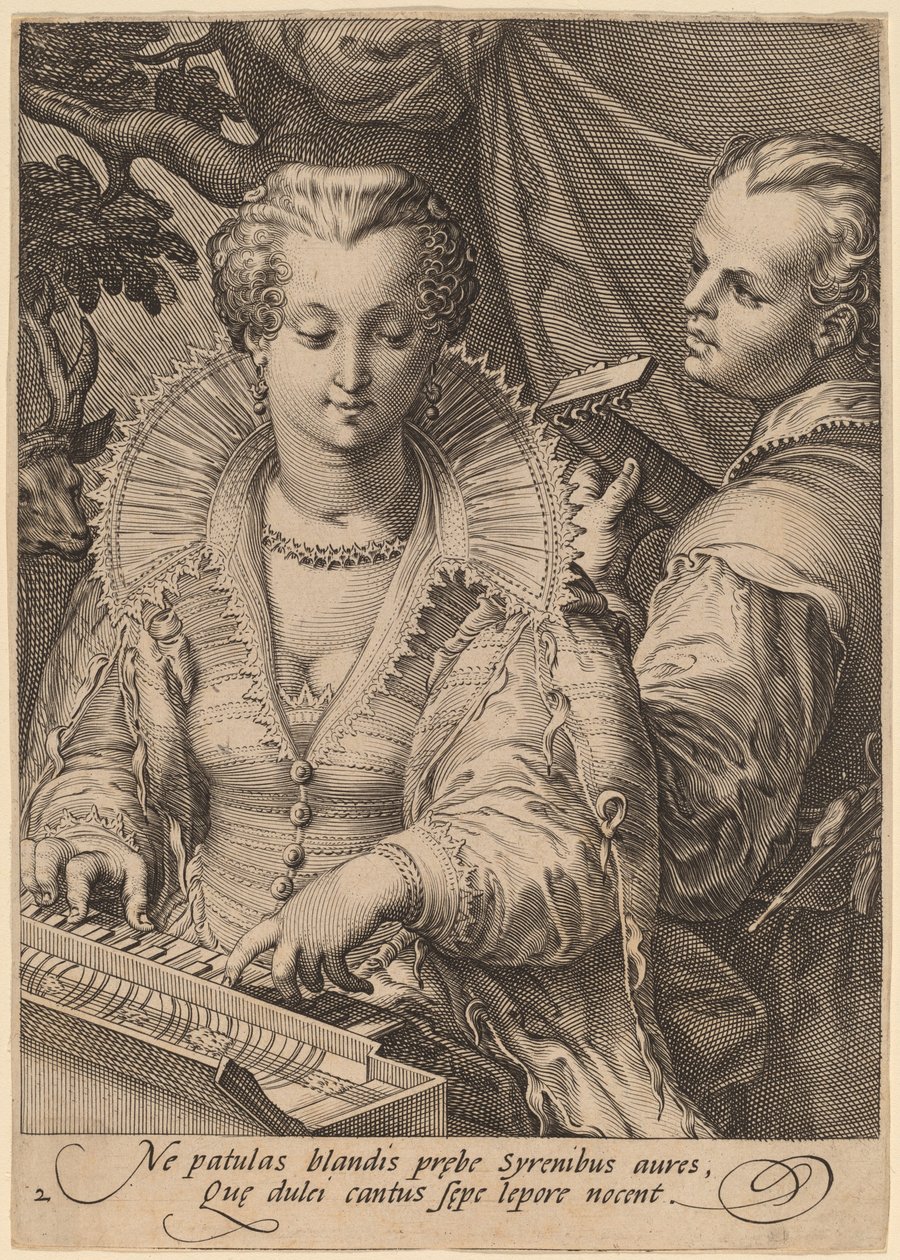 İşitme by Jan Pietersz Saenredam after Hendrik Goltzius