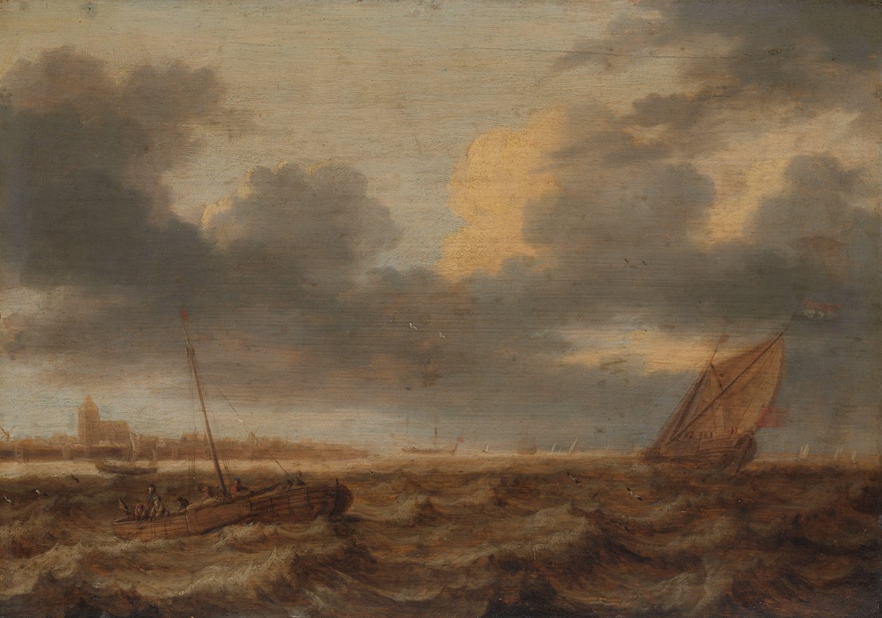 Dalgalı Sularda Balıkçı Tekneleri by Jan Porcellis