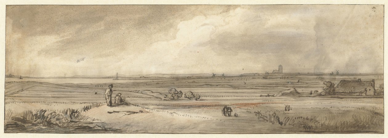 Muiderberg'den Naarden manzarası by Jan Ruyscher