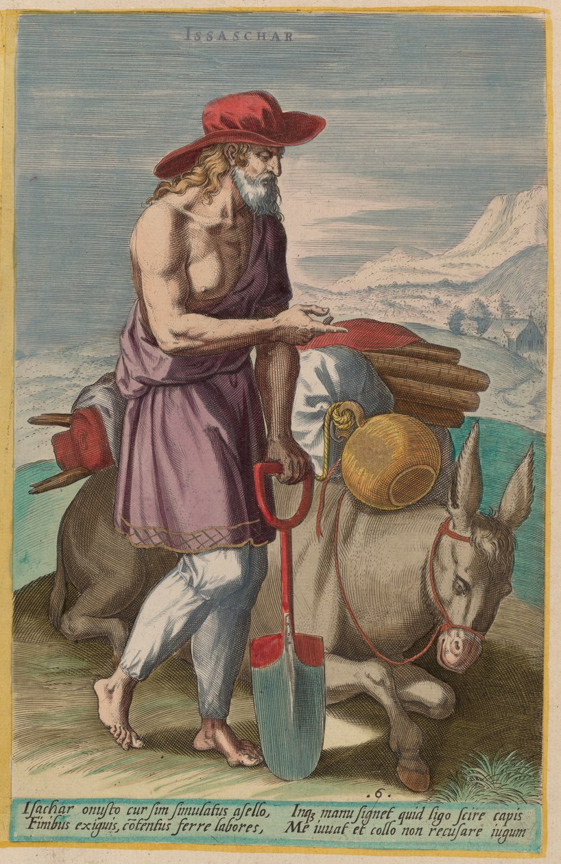 İssakar by Jan Sadeler I after Crispen van den Broecke