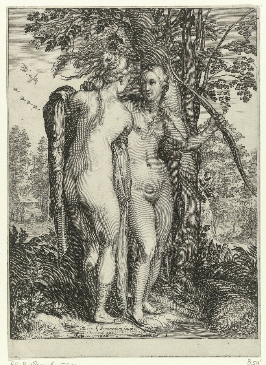 Diana ve bir ağacın önünde bir perisi Diana ve Perileri (dizi adı) by Jan Saenredam