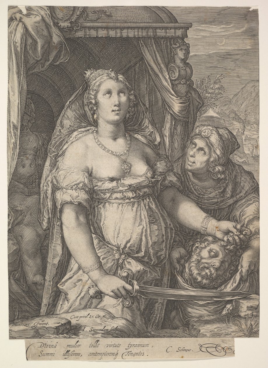 Judith ve Holofernes Başkanı, 15751607. by Jan Saenredam