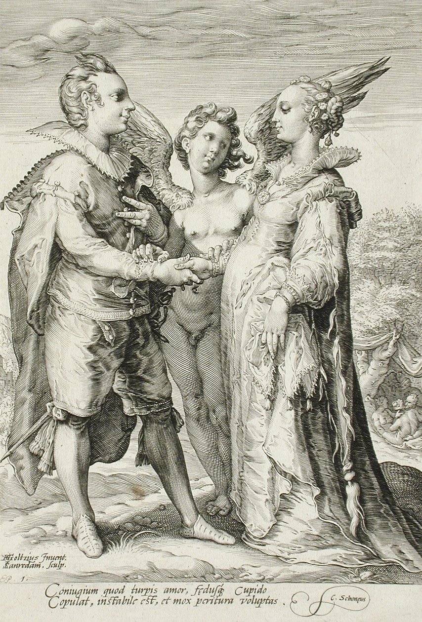 Zevk için Evlilik, Evlilik Üçlemesinin 1. Levhası, c.1594 by Jan Saenredam