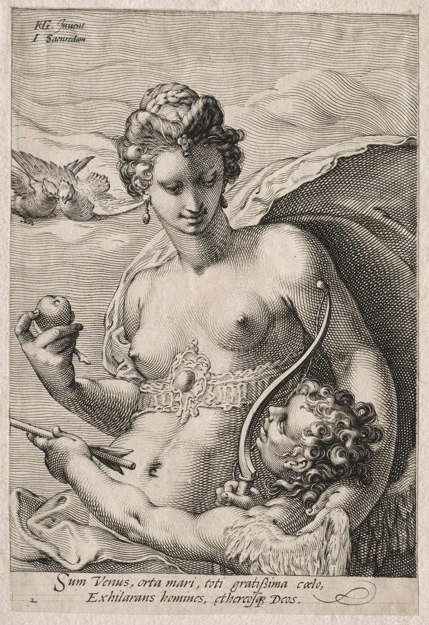 Venüs ve Aşk Tanrısı, c. 1595. by Jan Saenredam