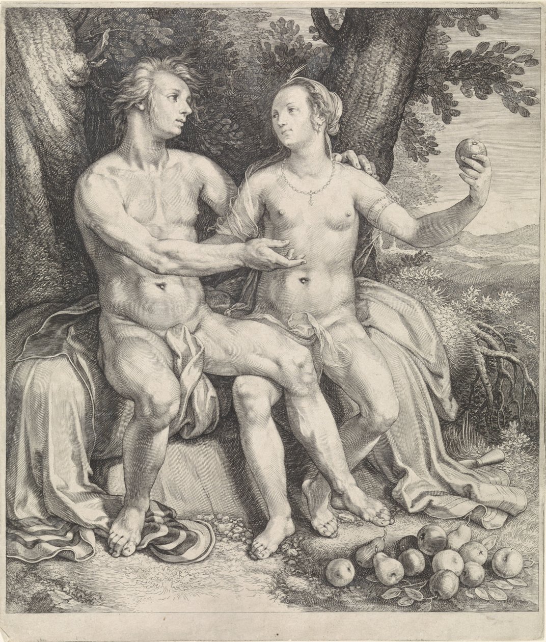 Vertumnus ve Pomona by Jan Saenredam
