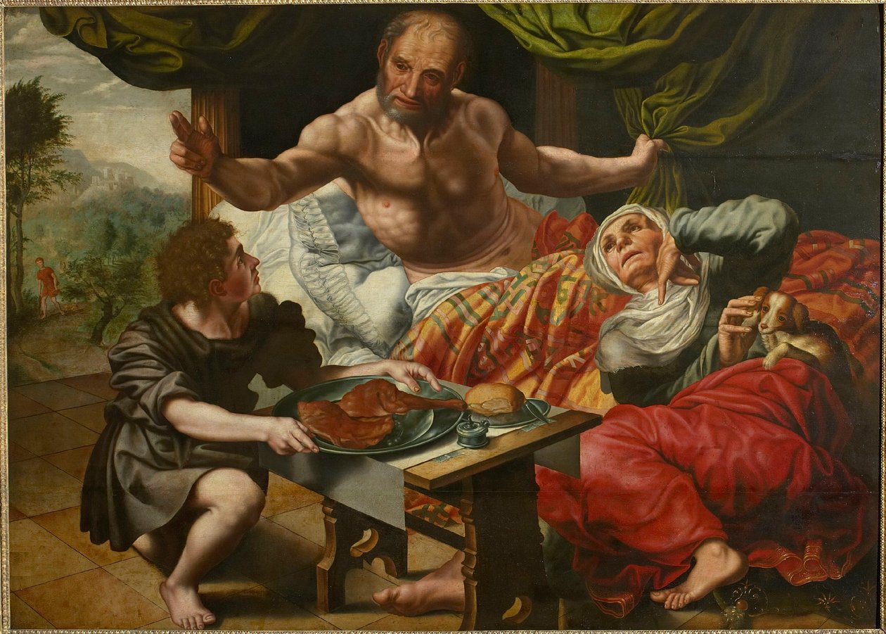 Isaac Blessing Jacob, 16. yüzyılın ortalarında. by Jan Sanders Hemessen van