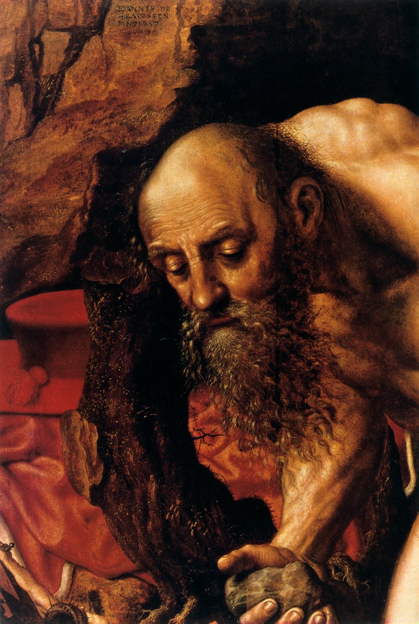Aziz Jerome, detay, 1543. by Jan Sanders van Hemessen