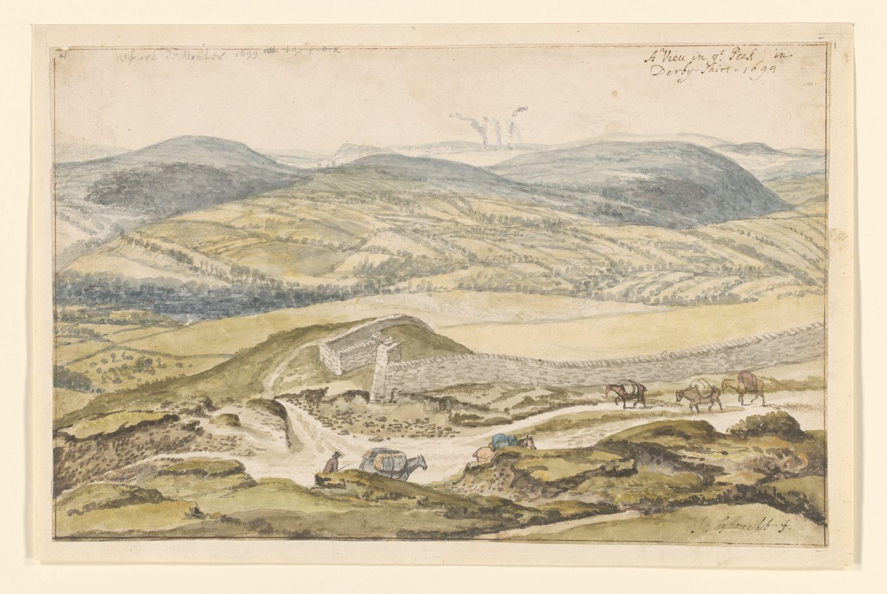 Derbyshire'daki High Peak'ten dağların manzarası by Jan Siberechts
