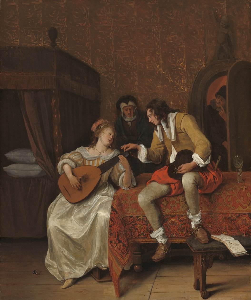 Ascagnes ve Lucelle Müzik Dersi, 1667. by Jan Steen