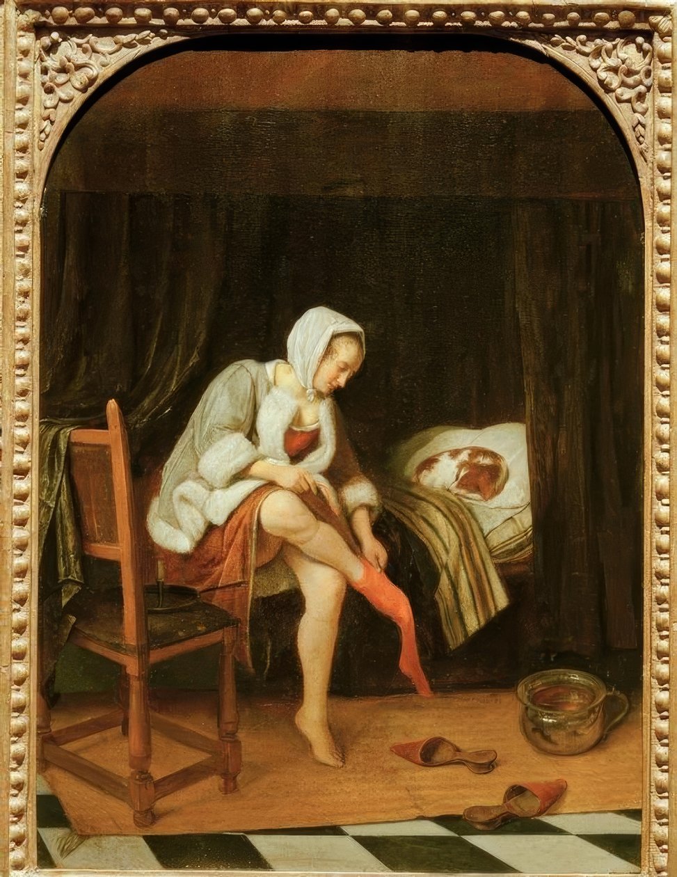 Kadın tuvalette by Jan Havickszoon Steen