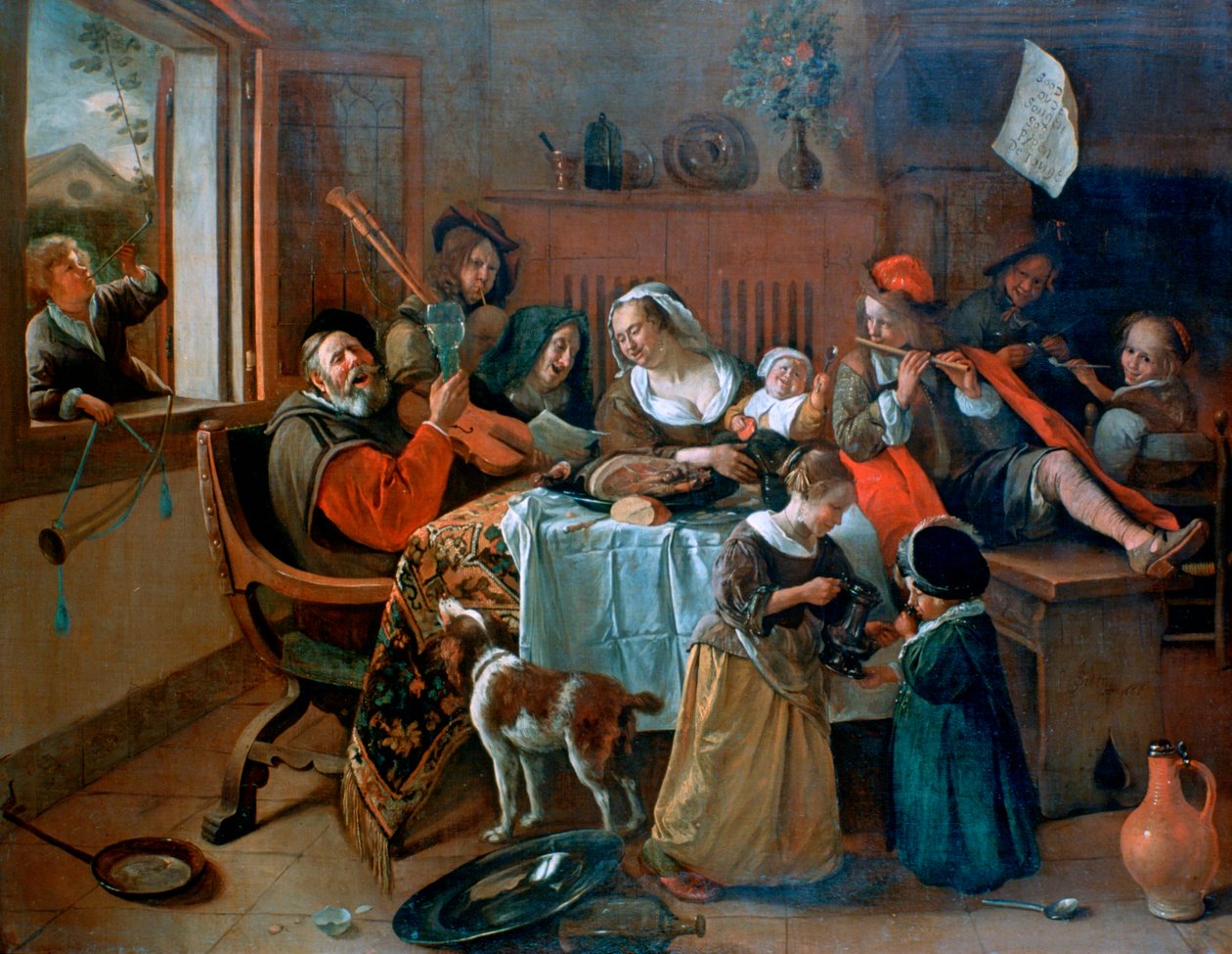 Neşeli Aile, 1668 by Jan Havickszoon Steen