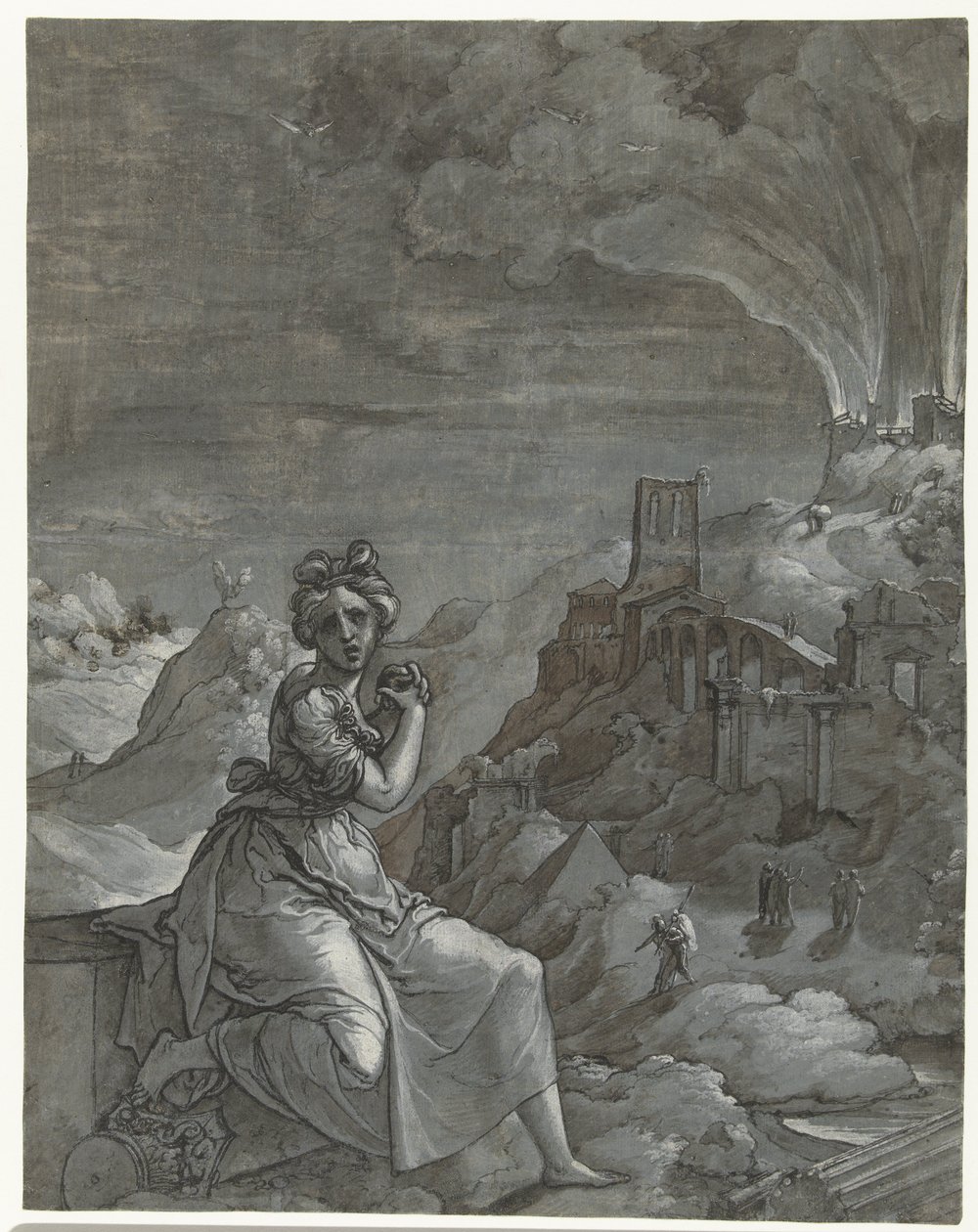 Cassandra, Truva'nın yıkımının yasını tutuyor, 1550-55 by Jan Swart Van Groningen