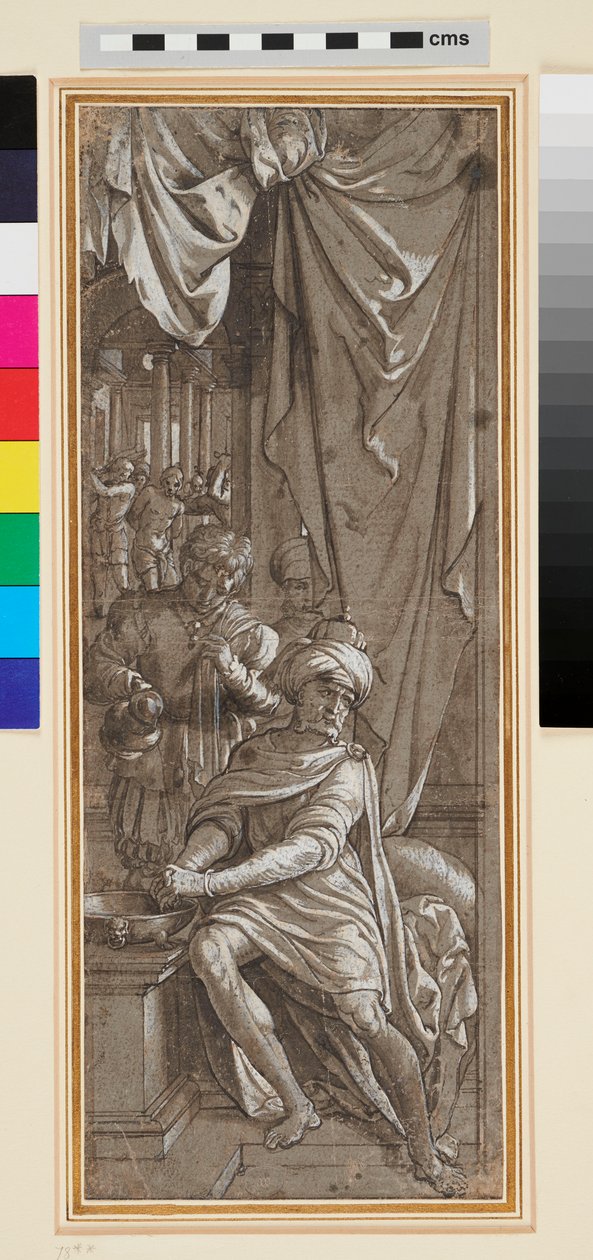 Pontius Pilatus ellerini yıkıyor by Jan Swart Van Groningen