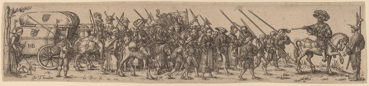 Başçavuş ile Bagaj Treni by Jan Theodor de Bry after Barthel Beham
