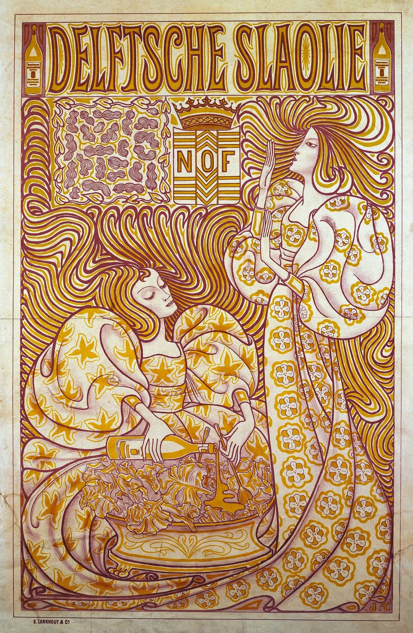 Delftsche Slaolie, Salata sosu için reklam afişi by Jan Toorop